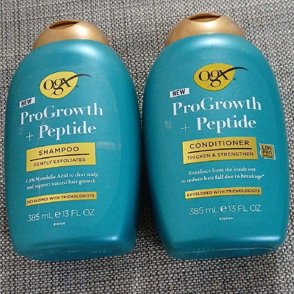 OGX ProGrowth + Peptide Shampoo - Teal and Gold